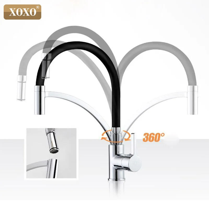  XOXO Kitchen Faucet Pull Down Cold and Hot Black Chrome Kitchen Tap Sink Deck Mounted Torneira Cozi - 32933606205
