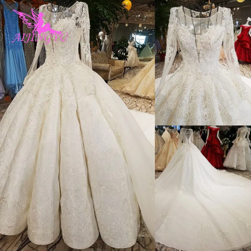AIJINGYU Wedding Dress Made In China Satin New Gowns Turkish Wholesale Factory Designer Gown 2 Piece Wedding Dresses