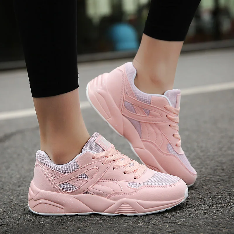 Женские кроссовки; Повседневная обувь; Новинка года; дышащая спортивная обувь с низким верхом; женские кроссовки; Sapatilha Basket Femme XZ48 - Цвет: Розовый