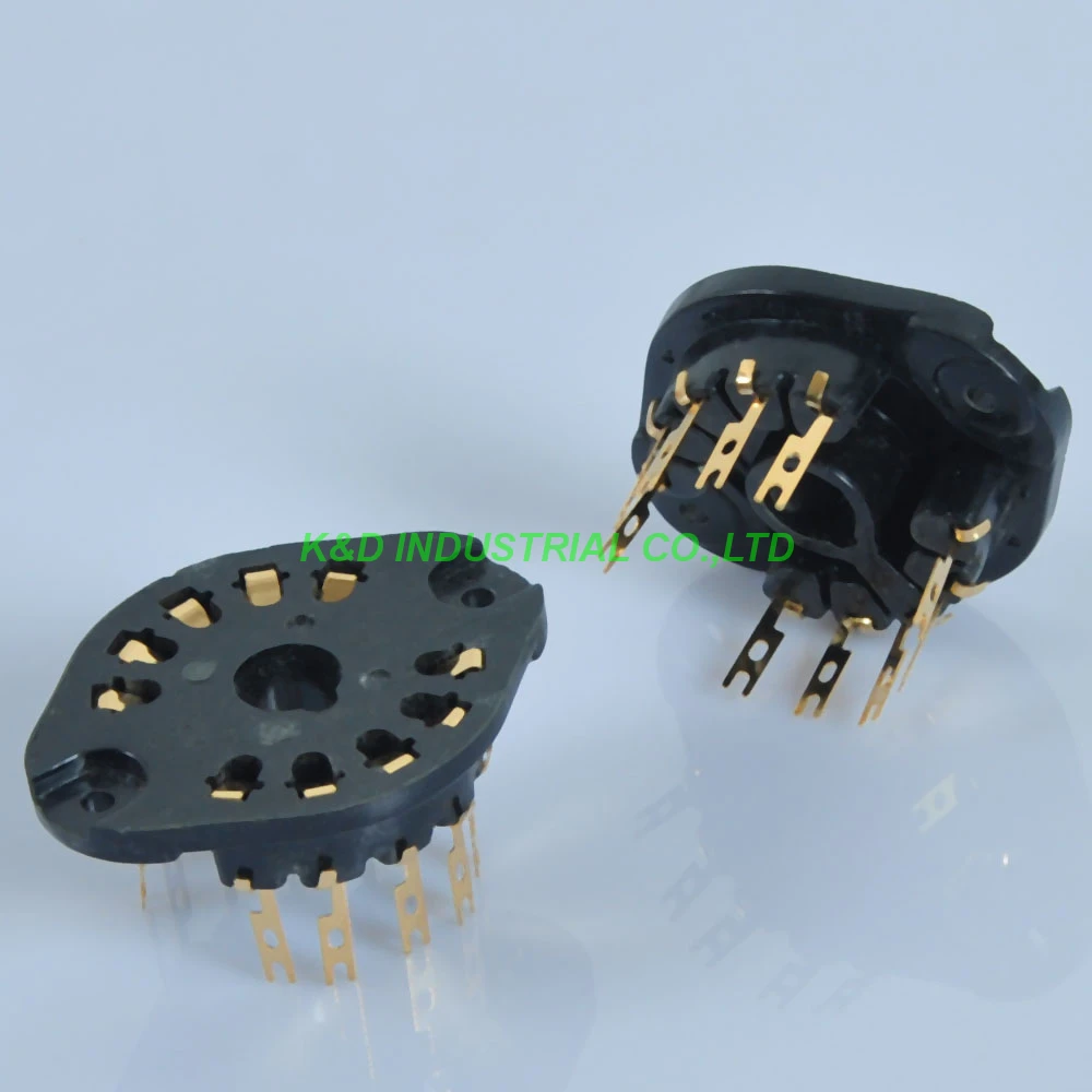 

2pcs Gold Plate 10 Pin Tube Socket EL156 EL12 EYY13 EF14 AZ12 EZ150 AZ11 for Tube Amplifier