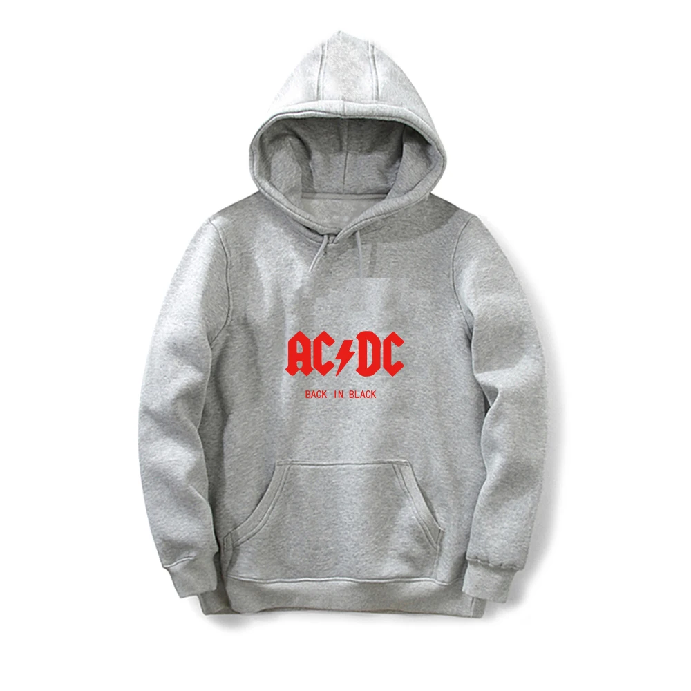 AC DC Толстовка Мужская Хип-Хоп рок-группа ACDC черные толстовки Мужские Женские повседневные уличные куртки с капюшоном весенние зимние топы - Цвет: Gray3