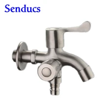 Двойной способ стиральная машина кран с 304 нержавеющая сталь стиральная машина смеситель кран от senducs