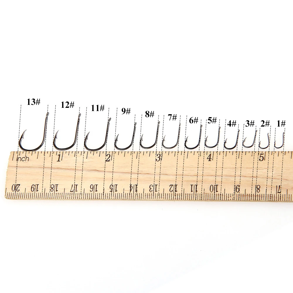 FISH KING 100PC/Lot Carbon Steel Barbed Hooks Carp Fishing Hooks Lake River Ocean Fishing Fishhooks Fishing Accessories Pesca