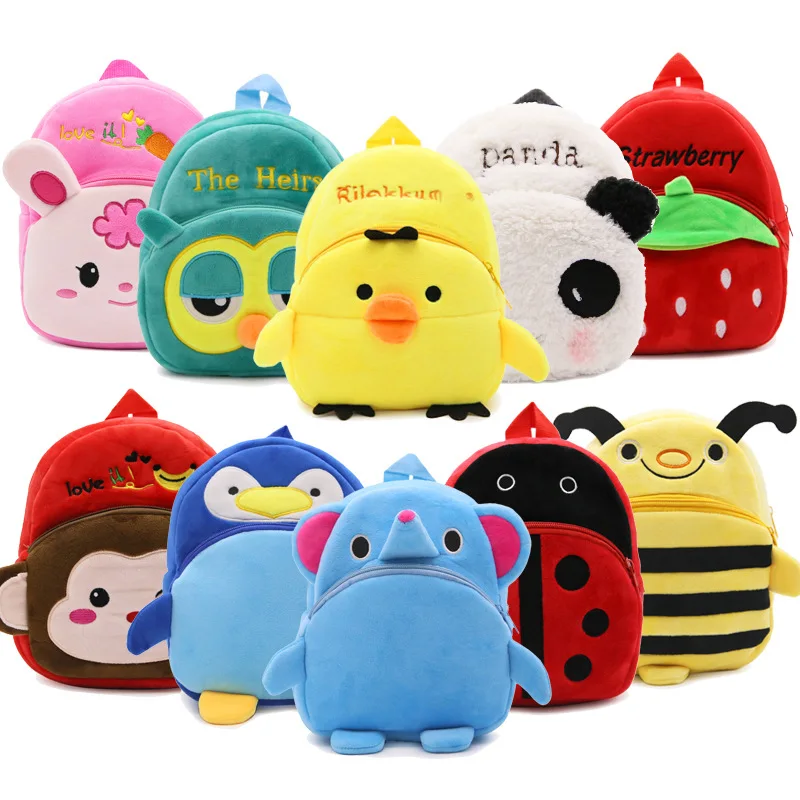 #*Cheap Kids Cartoon Plush Backpacks Girls Cute Lovely Bags Boys Fashion School Bag Infants Gifts Toddlers Children Panda Cat Satchel