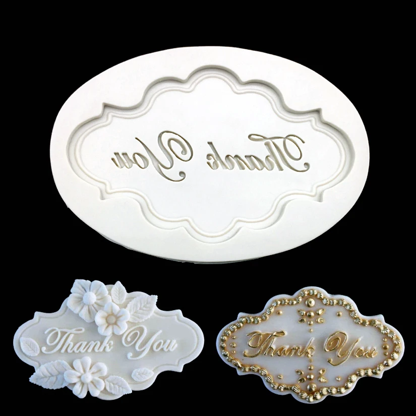 Фоторамка «спасибо», 100% платиновая силиконовая форма для сахарного ремесла, конфетная посуда