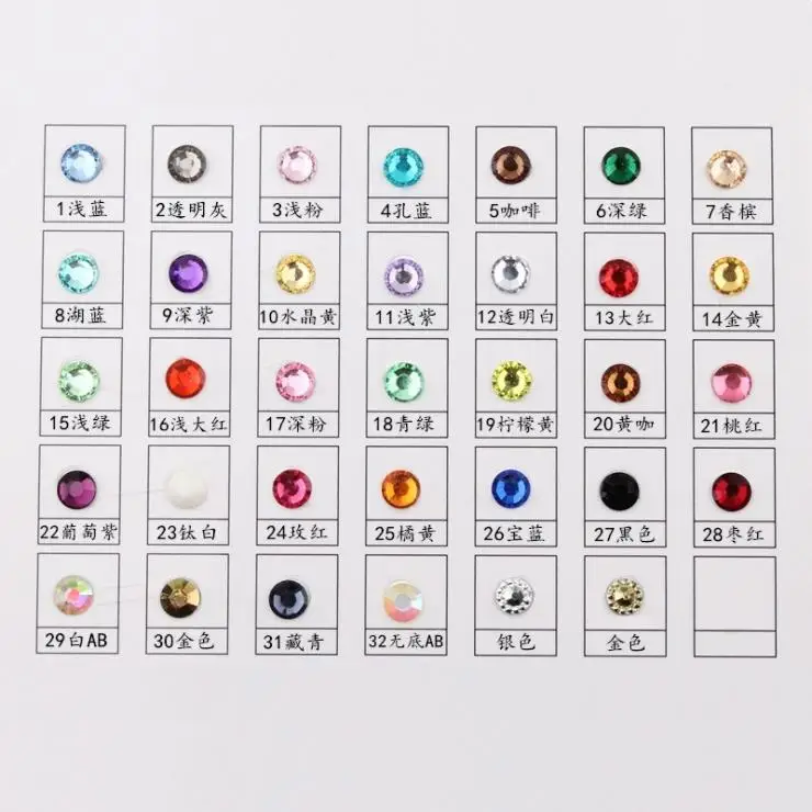 Cola na Decoração do Unha da Etiqueta Cor de Cristal Resina Unha Arte Strass Plana Volta Gel Polonês 2mm3mm4mm5mm6mm 7 Cor de cristal 2mm,3mm,4mm,5mm,6mm resina prego arte