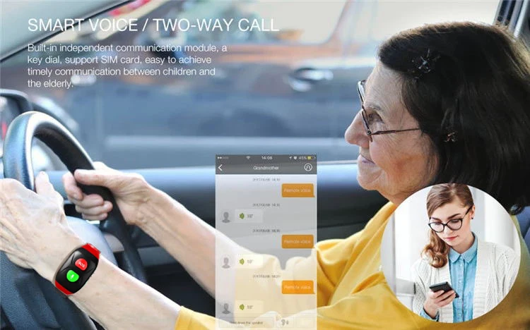 smart голос ip67 Водонепроницаемый gps WI-FI трекер локатор anti-потерял браслет для старшего Smart запястье с SOS с подкладкой вызова