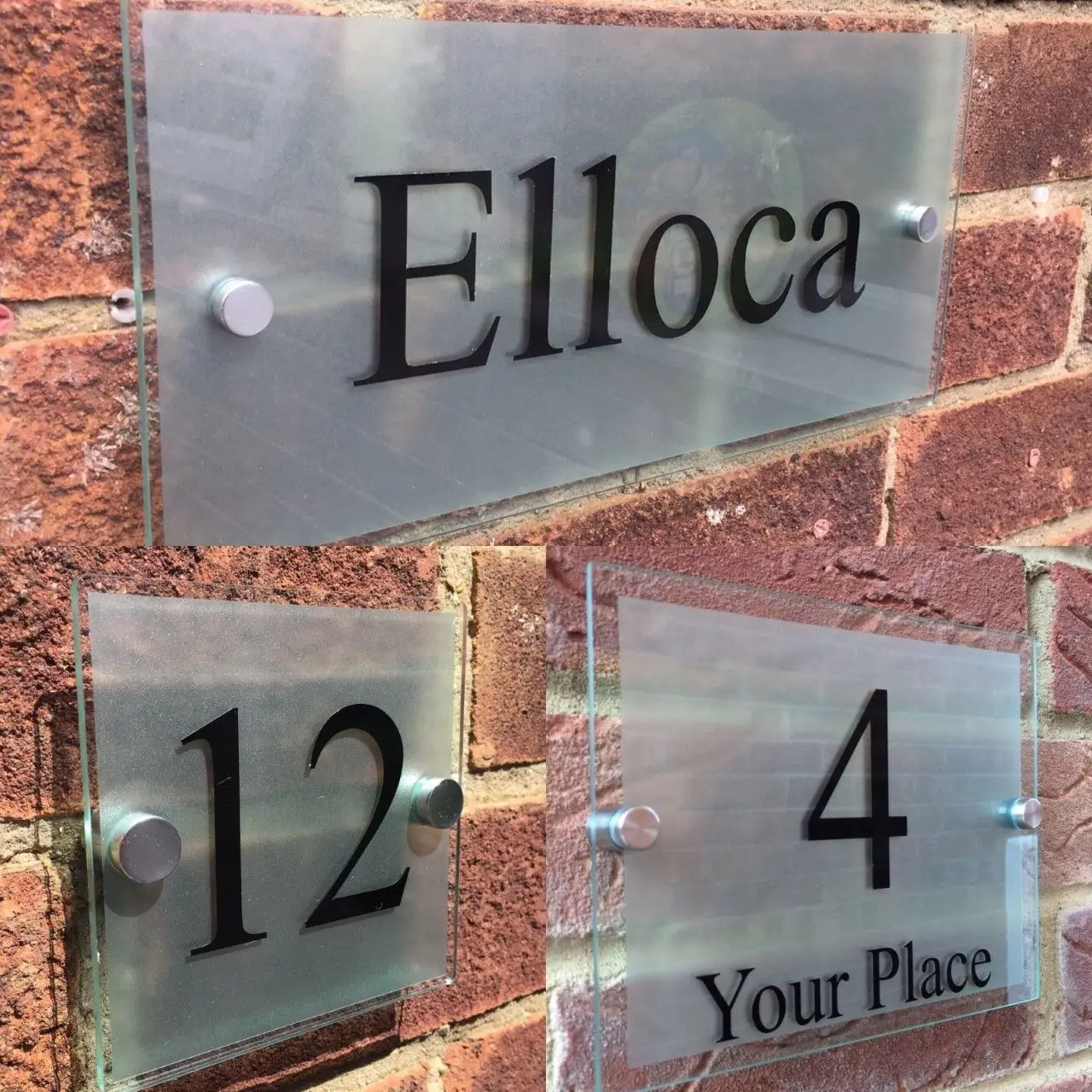 

Customize MODERN HOUSE SIGN PLAQUE DOOR NUMBER STREET GLASS EFFECT ACRYLIC HOUSE NAME