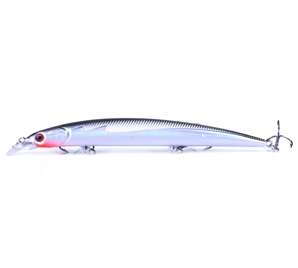 

1pc 13cm 13.4g long Minnow Fishing Lure pesca wobblers floating Hard Bait 3 Hooks artificial 3D Eyes Crankbait Fishing Tackle