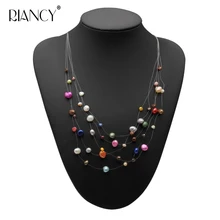 Красивое многослойное жемчужное ожерелье в стиле барокко для женщин, настоящее культивированное черное ожерелье из натурального пресноводного жемчуга, подарок на день рождения