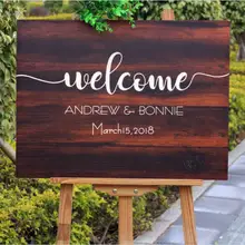 Пользовательские деревянные приветственные Свадебные вывески, персонализированные деревенские невесты жениха имя Дата Свадебные вывески, добро пожаловать украшения для свадебной вечеринки
