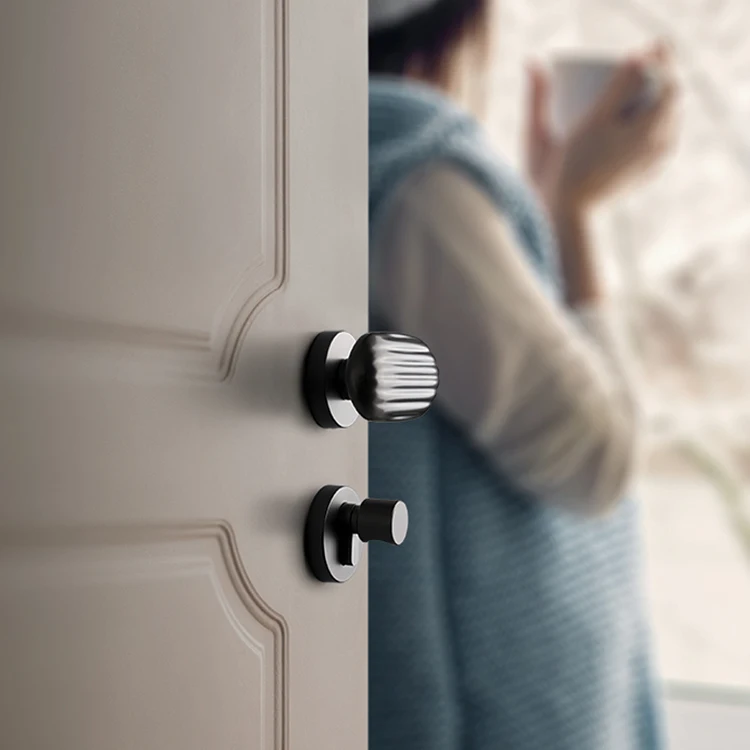  1 Set Modern Zinc Alloy Door Lock for Simple Solid Wooden Interior Doors Nordic Style Mute Door Loc - 33027108003