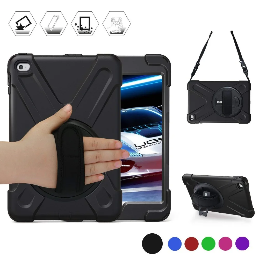 

Kids Shockproof Case For iPad Mini 5 4 360 Rotating Rugged PC Case Hand Shoulder Strap Stand Cover for iPad Mini 4 5 Coque