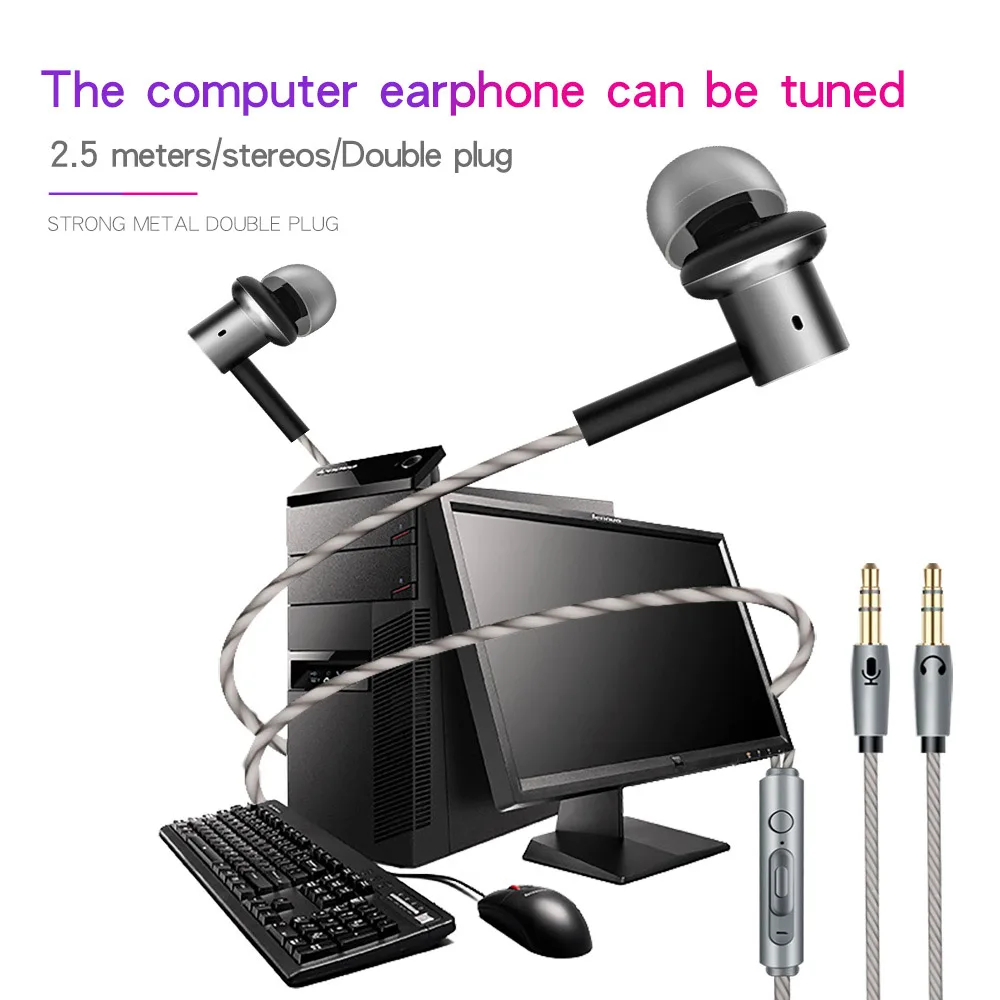 New V01 3.5mm Gaming Headset Wired Earphone Stereo Music Game Headphone with Microphone for PC Laptop Desktop Computer Gamer
