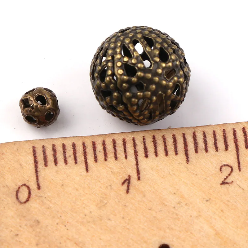 Винтажные железные Цветочные кружевные полые шарики 10 мм металлические застежка