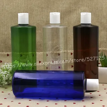 

500ml clear/blue/brown/green PET bottle with white disc lid,essential oil/liquid/moisturizer/facial water container