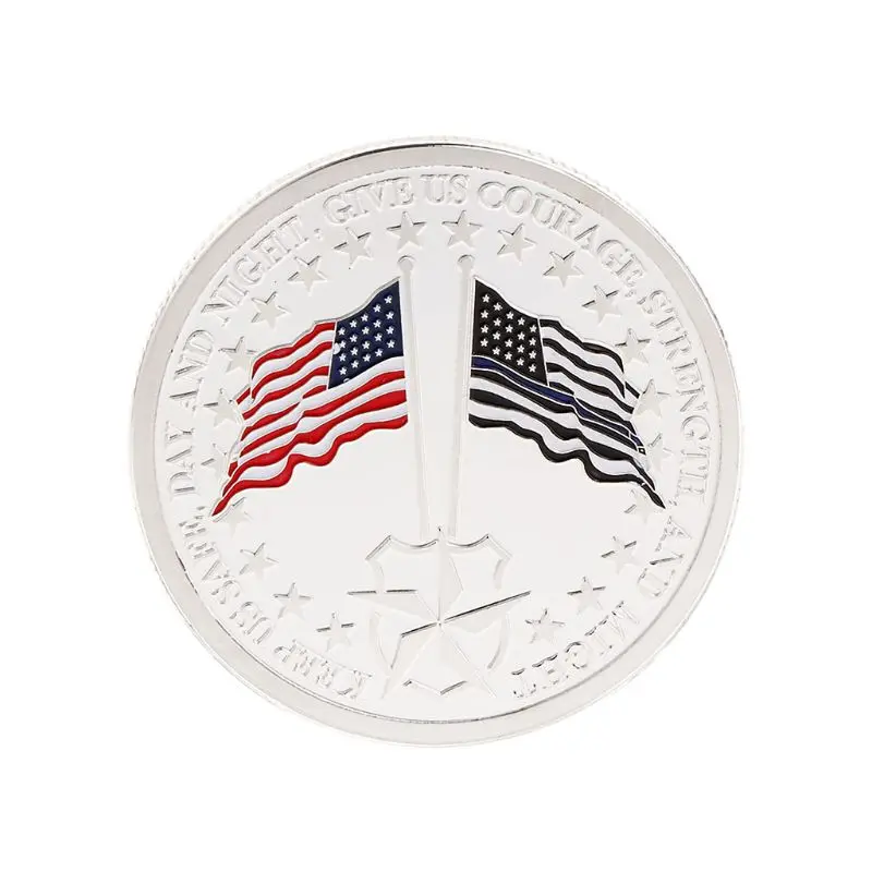 Памятная монета патрон полицейских Saint Michael America Flag сувенир W229|Безвалютные монеты|