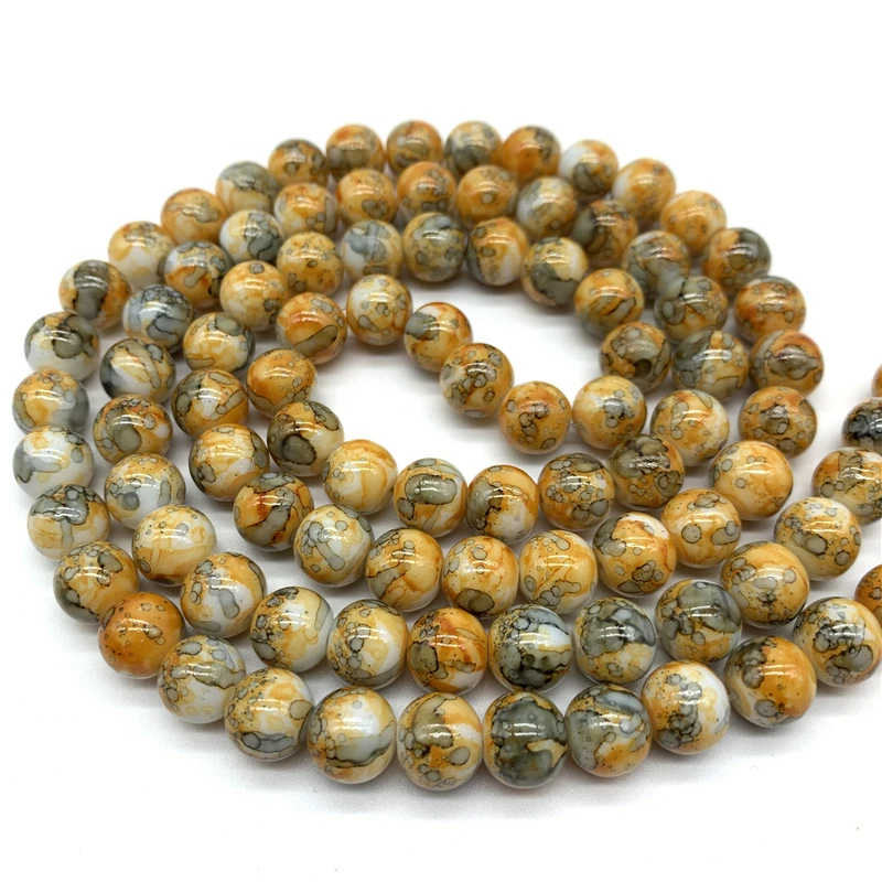 

4/6/8/10mm Double Colors Glass Beads Round Loose Spaced Beads For Jewelry Making DIY Charms Jewelry Beads YBP320