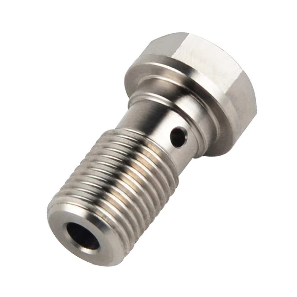 Titanium ti banjo parafuso m10 x 1.0 1.25 passo 25mm 30mm rosca para brembo único/linha de freio duplo-3