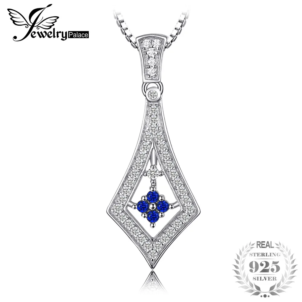 Jewelrypalace нежные круглые Форма создания Сапфир кулон чистого 925 серебро Для женщин