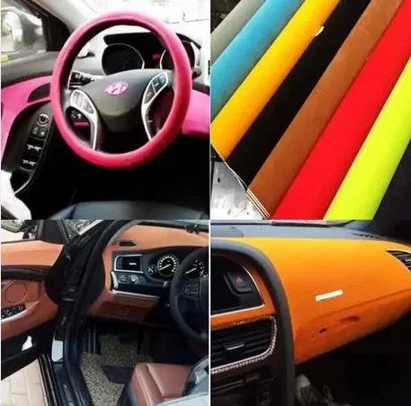 Черная Автомобильная бархатная виниловая пленка автомобильные наклейки Стикеры