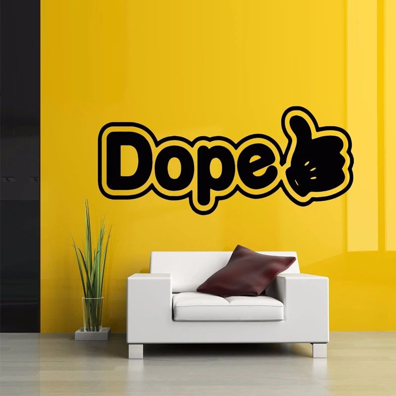 Dope Thumbs Up Word Sign наклейки на стену для детской комнаты в мультяшном стиле съемные