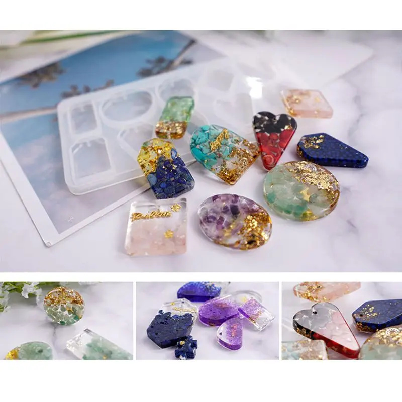 

4Pcs Silicone Resin Mold Jewelry Pendant Mold Kit Necklace Bracelet Jewelry Tool