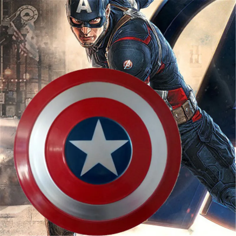 Scudo di Capitan America in Metallo Puntelli Cosplay Supereroe Costume retrò Scudo Halloween 75° Anniversario Scudo Americano per Adulti Decorazioni per Bar per bambini1:1 Legends Series Fil