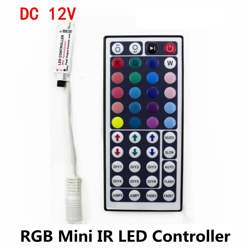 DC 5 В 12 В 24 В 6a 44key RGB Мини ИК пульт дистанционного led-драйвер контроллера Диммер для RGB Светодиодные ленты 2835 3528 5050 5730 5630 3014