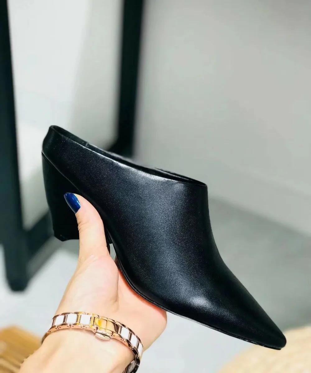 5 Nouvelles As De Cm Parti Pointu Haut Talons Pantoufles 5 Blanc Avec Et Cuir as Une Show Cool Chaussures Femmes En Orteils Show Hauteur Noir Étoiles rBxwqprHU