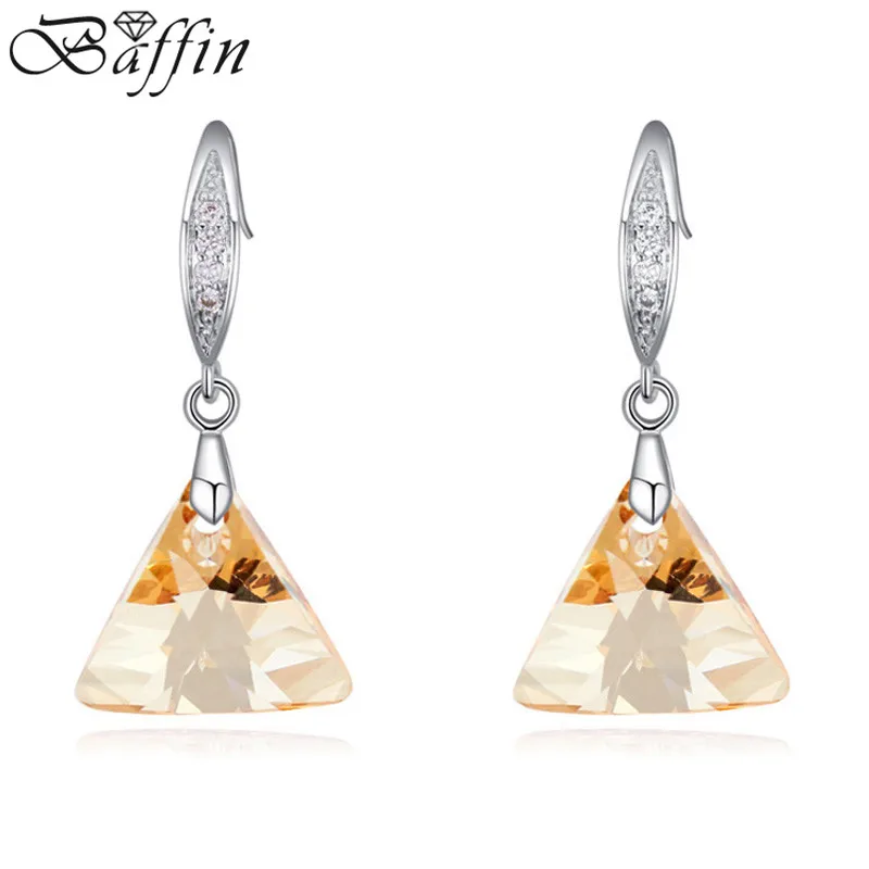 

100% Original Crystals From Swarovski Elements Earrings 2016 Concise Geometrical Fashion Drop Earrings Party Jewelry Women Gift