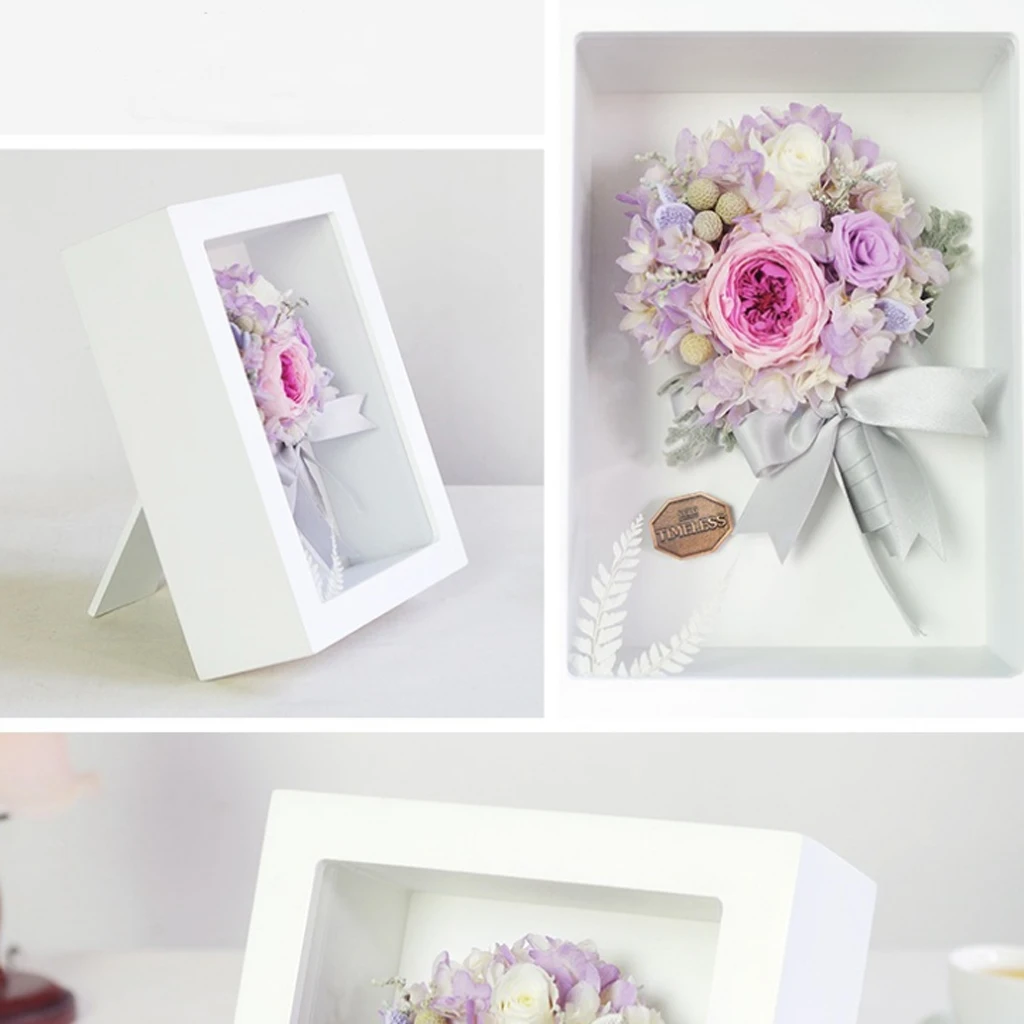 3D Modern Wood Glass Picture Photo Frame Specimen Artwork Holder Home Decor