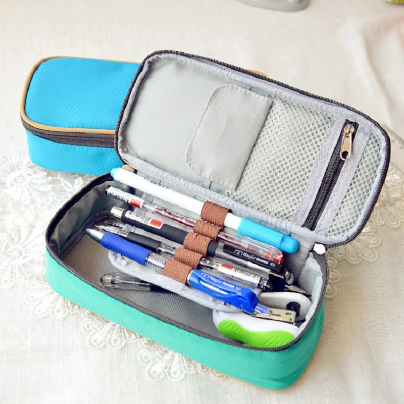 

NOVERTY Large Capacity Multifunctional Canvas Cute Pencil Case School Office Supply Gift Pen Bag Stationery Storage 04803