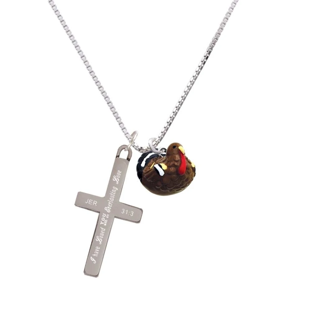 Resin Turkey - Everlasting Love - Cross Necklace