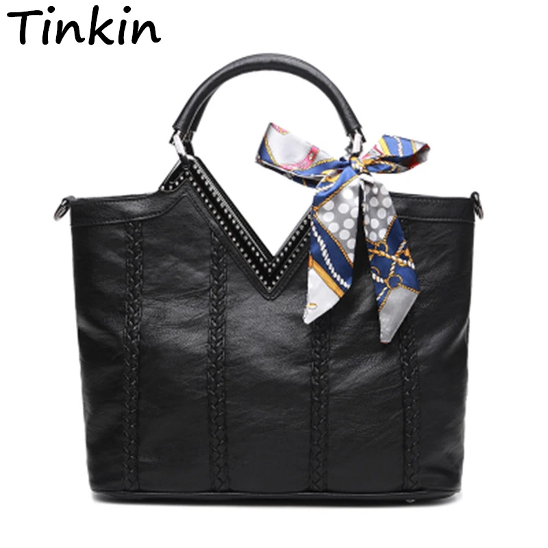Tinkin Women Vintage PU Shoulder Bags Female Daily Shopping Handbags Lady All-Purpose Causal Totes Classy Bowknot Dames Tassen Tinkin Women Vintage PU Shoulder Bags Female Daily Shopping Handbags Lady All-Purpose Causal Totes Classy Bowknot Dames Tassen