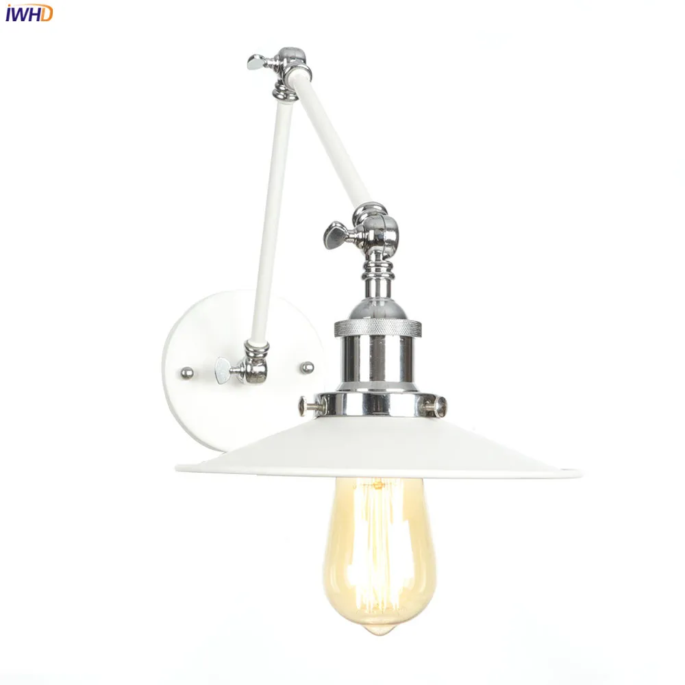 

IWHD Adjustable Long Arm LED Wall Lamps Bedroom Living Room Loft Industrial Wall Lights Fixtures Vintage Wandlamp Lampara Pared