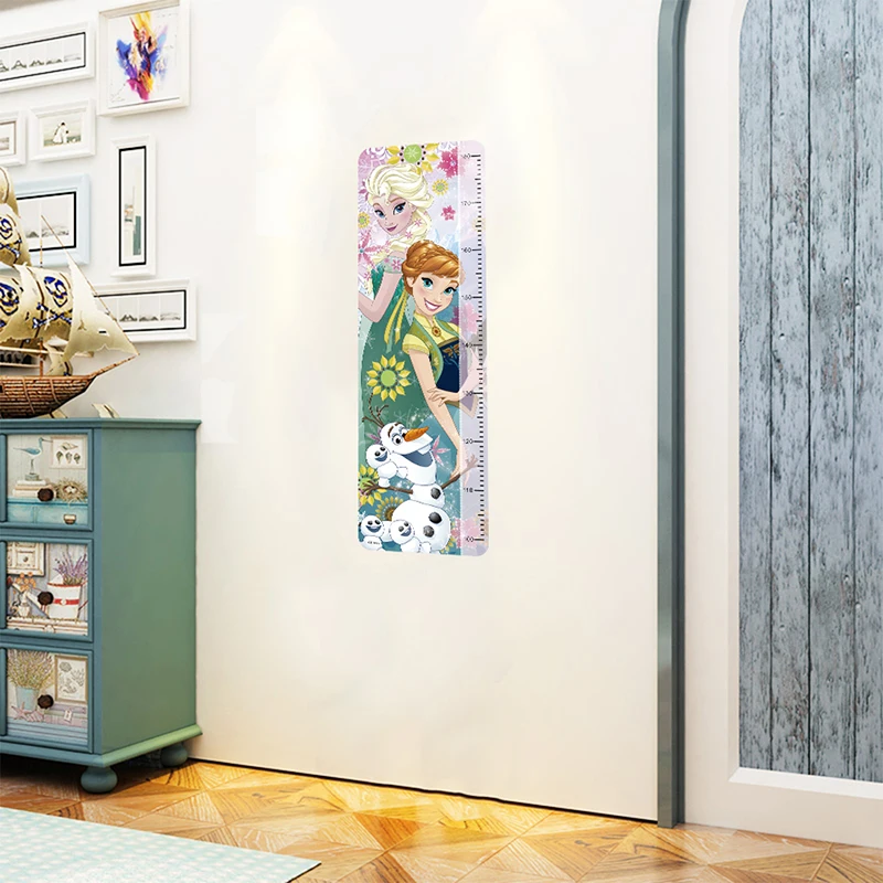 Grow With Olaf Anna Elsa Wall Sticker For Kids Room Home Decoration Anime Movie Frozen Mural Art Height Measure Ruler Wall Decal