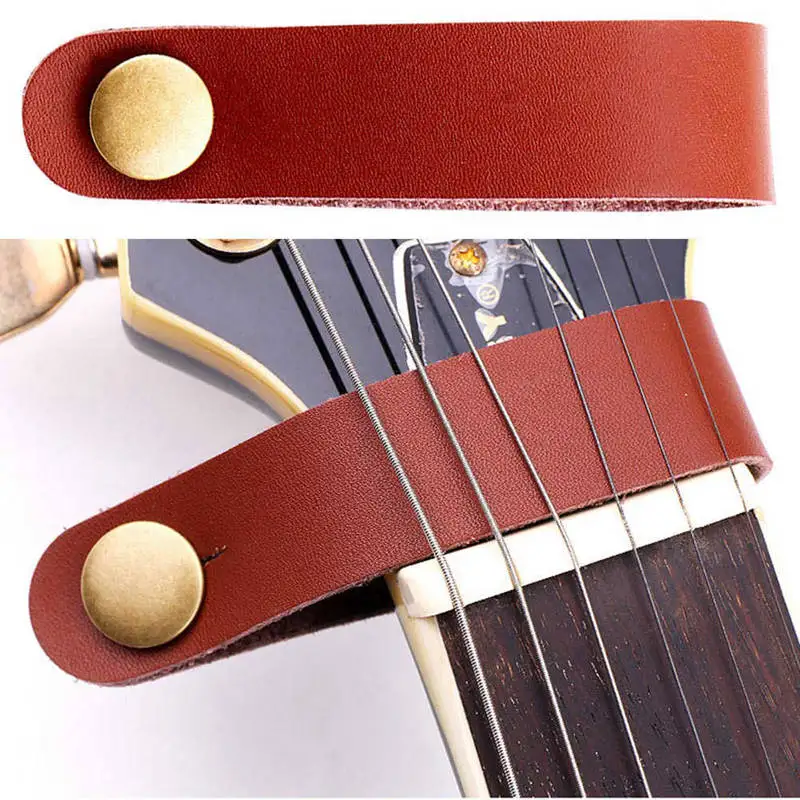 Leather Guitar Strap Holder Button Safe Lock for Acoustic Electric