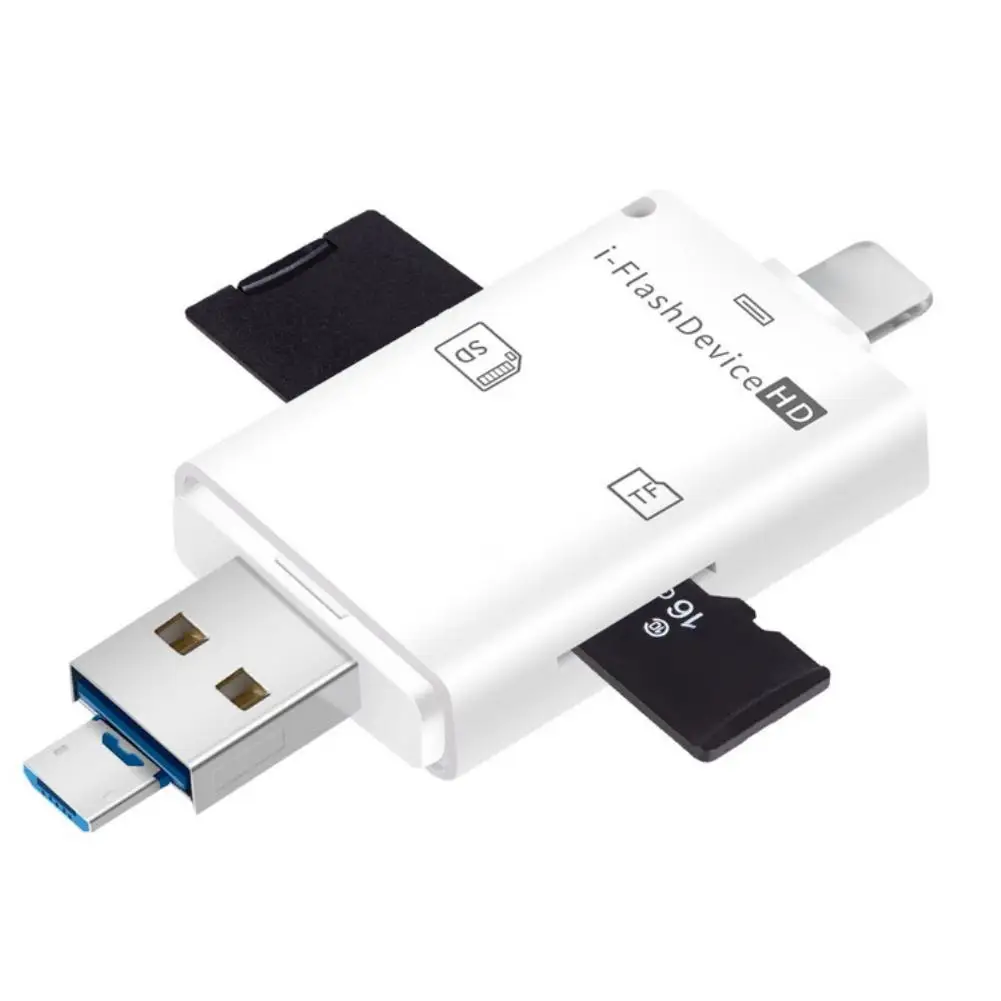 Новый универсальный 3 в 1 TF SD Card Reader USB внешний адаптер для iPhone PC Micro USB