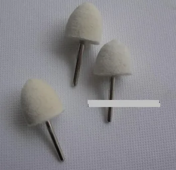 

20mmx3mm Shank Wool Grinding Head with Handle Wool Polishing Wheel Buffing Glazer Cone Shape Glass Jewellery Metal Finishing