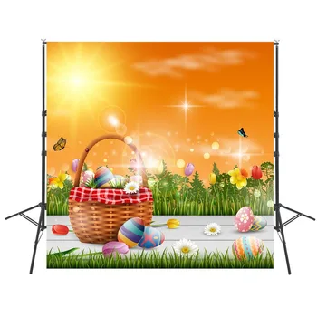 

2019 Hot Happy Easter Photography Backdrops Eggs Backdrop For Photography Bokeh Sparkle Backdrops Background For Photo Studio