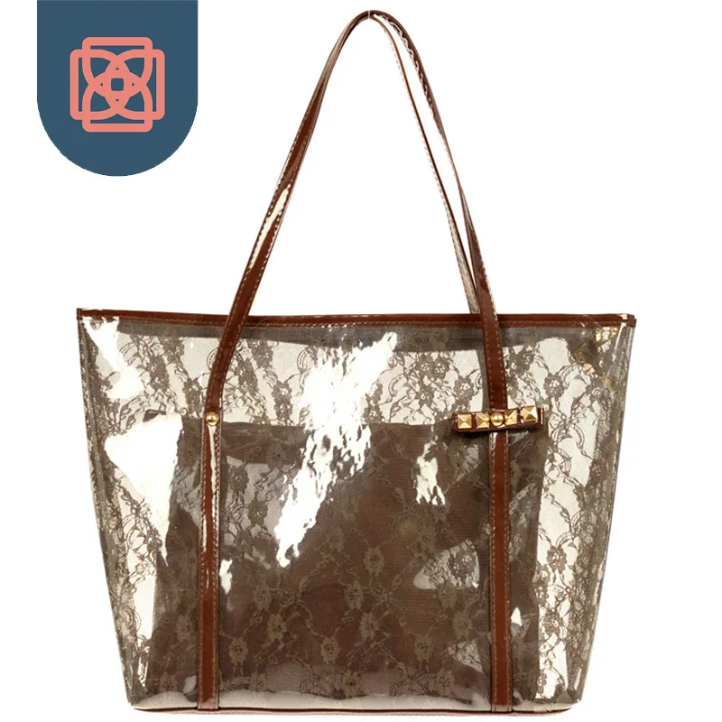 Lady Printing Flower Handbags Designer Tote Bag See Through Shoulder Lady Printing Flower Handbags Designer Tote Bag See Through Shoulder Bags Clear Transparent Jelly In From Luggage On Aliexpress
