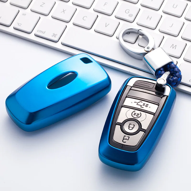

Smart Car Key Case For Ford Ecosport Mustang F-150 F250 Finer Silver Electro-optic Scratch Proof Soft Coat Protector Accessories