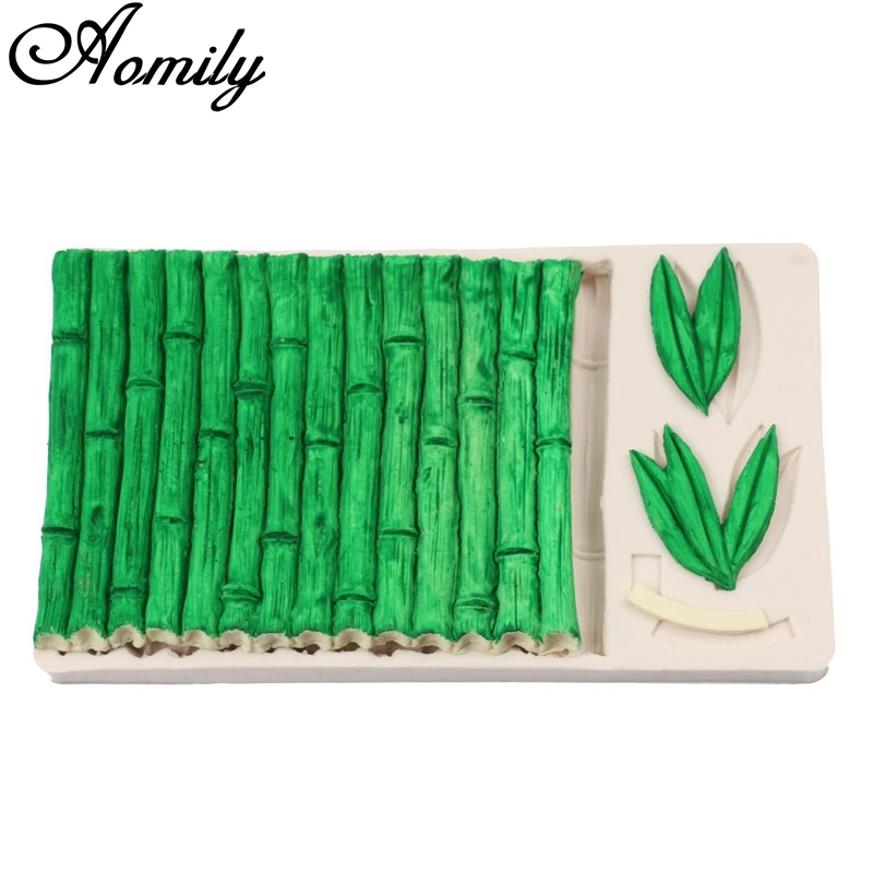 

Aomily DIY Bamboo Leaf Pattern Silicone 3D Fondant Cake Molds Chocolate Cookies Mould Bakeware Kitchen Baking Decorating Tool