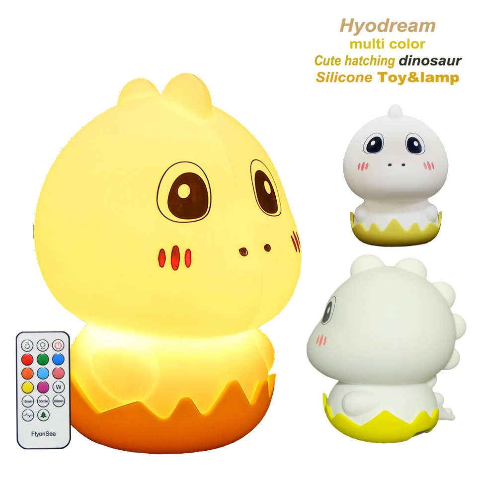Silicone dinosaur Hyodream динозавр 3D Оптическая иллюзия Ночной светильник 16 Светодиодный меняющий цвет лампа Рождественский подарок на день рождения для детей с дистанционным краклом - Испускаемый цвет: Silicone dinosaur