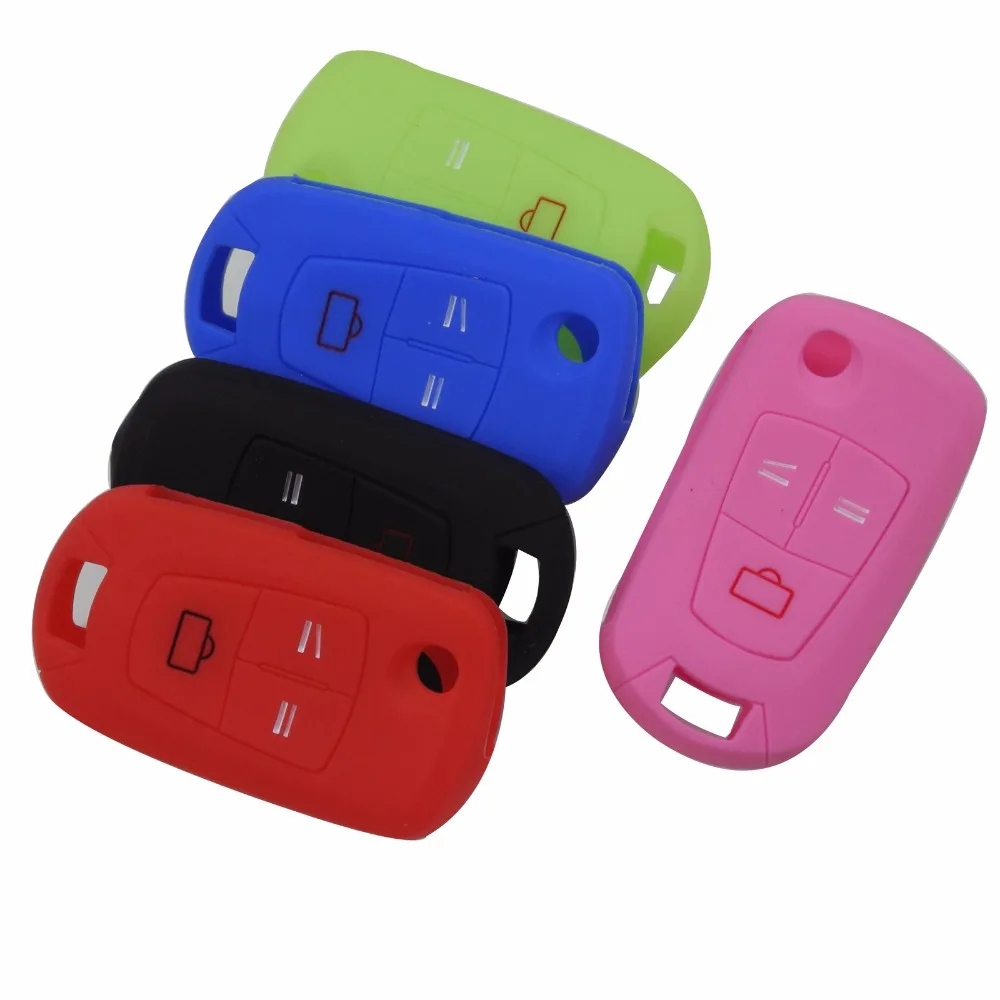 

jingyuqin For Opel Astra H Corsa D Vectra C Zafira 3 Buttons Folding Remote Key Case Silicone
