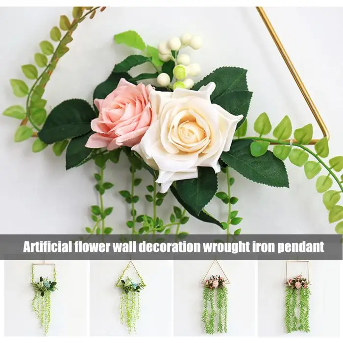 Wall Hanging Nordic Style Wall Plug Handmade Artificial Flower Party Decoration Wedding Flower Decoration Wrought-Dro