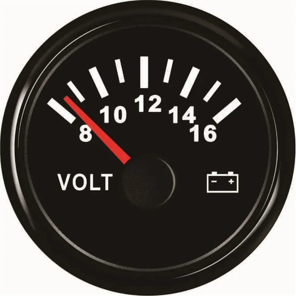 1pc Pointer Type Voltmeters 52mm Volt Meters 8 16v Waterproof Voltage Gauges Suitable for Car