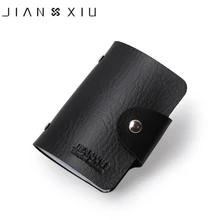 Бренд JIANXIU, чехол для карт из искусственной кожи, бизнес-держатель для карт, мужская и женская сумка для кредитных карт,, мульти-битный дизайн, сумки для ID карт, 2 цвета