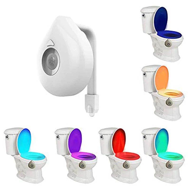 

WC Toilet Bowl Light 8 Colors Motion Sensor Toilet Light Battery Operated Backlight For Toilet Bowl Fit For Any Toilet Bathroom